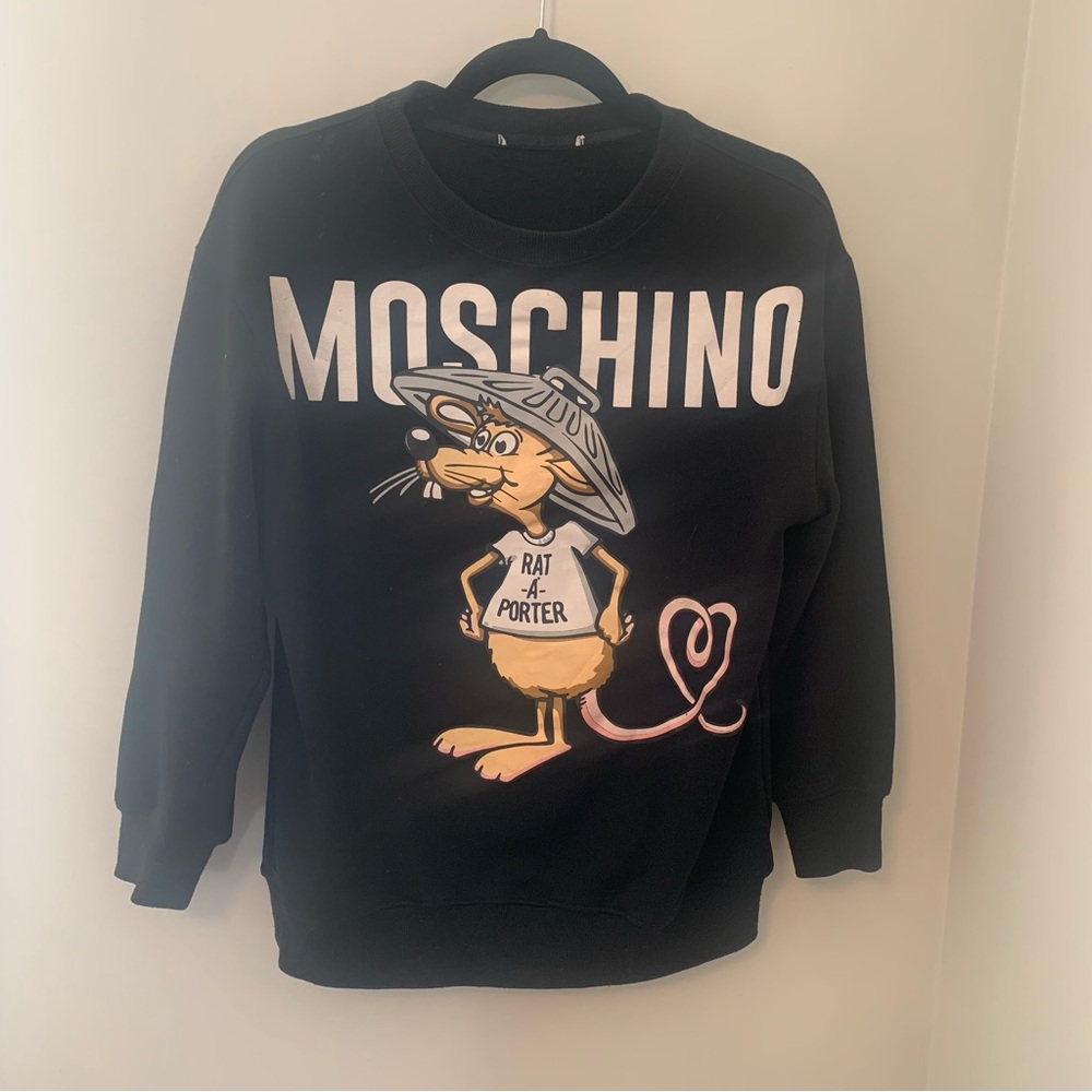 Moschino Black Sweatshirt with Cartoon Graphic